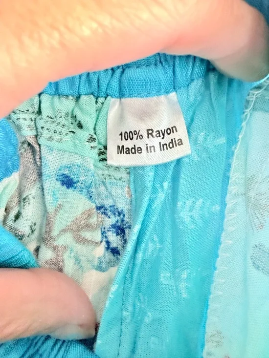 Patchwork Light Blue Women's Joggers with Drawstring Waist - Picture 4 of 5